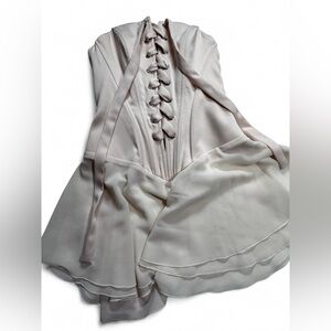 Cherie/MixedGals Ivory Corset Strapless Mini Dress S